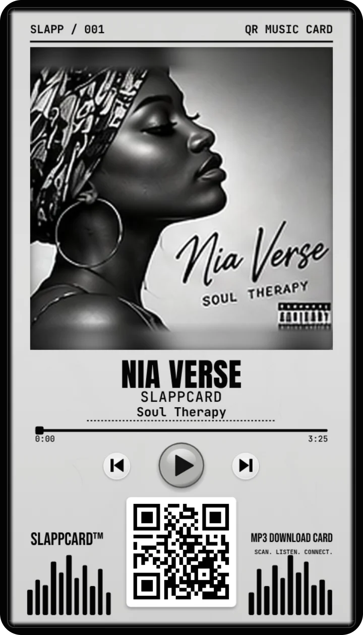 Sample card: NIA VERSE · SLAPPCARD