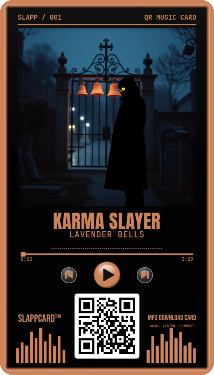 Sample card: Karma Slayer · Lavender Bells