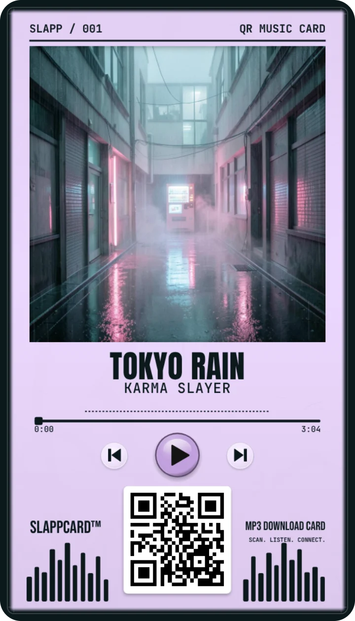 Sample card: Tokyo Rain · Karma Slayer