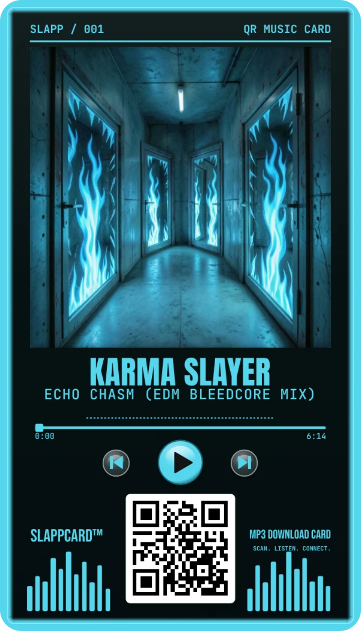 Sample card: Karma Slayer · Echo Chasm (EDM Bleedcore Mix)
