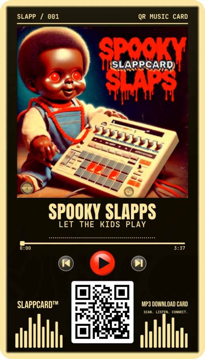 Sample card: SPOOKY SLAPPS · LET THE KIDS PLAY