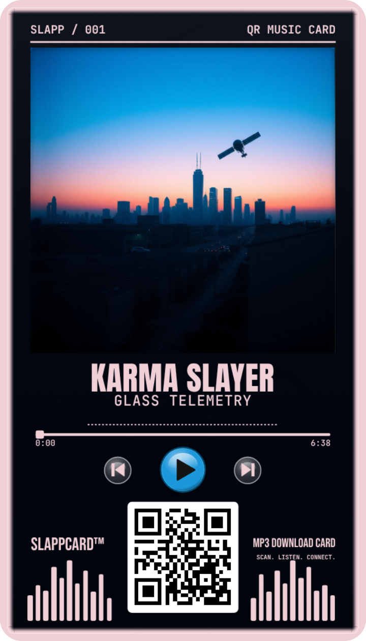 Karma Slayer: Glass Telemetry, front of a Slappcard