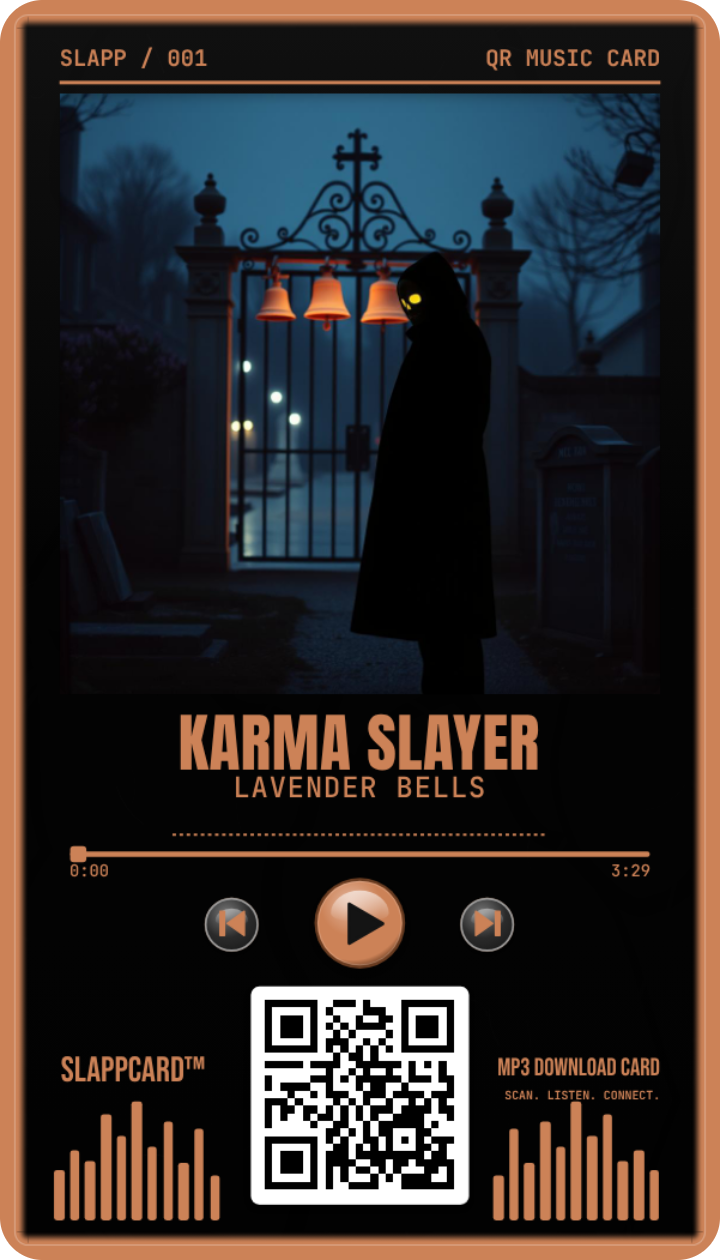 Karma Slayer: Lavender Bells, front of a Slappcard