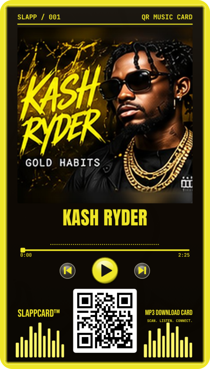 Kash Ryder, front of a Slappcard