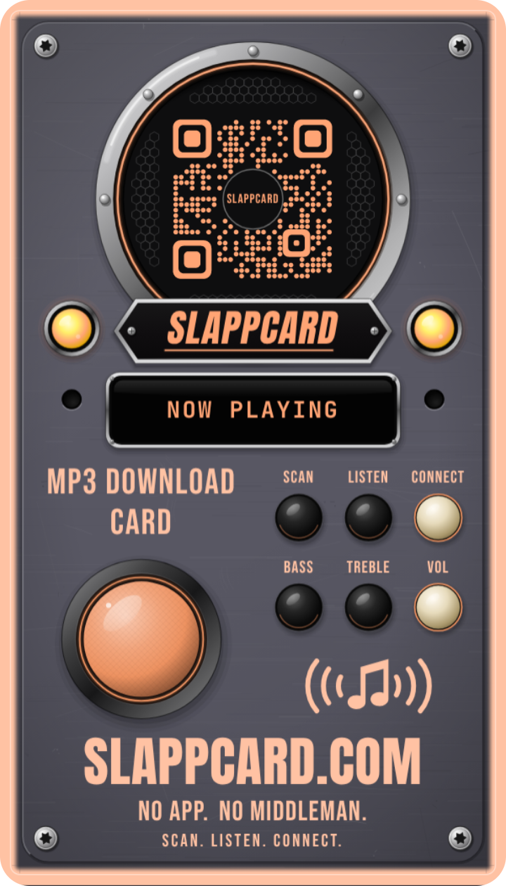 LUNA COBRE: Beso de Sal, back of a Slappcard