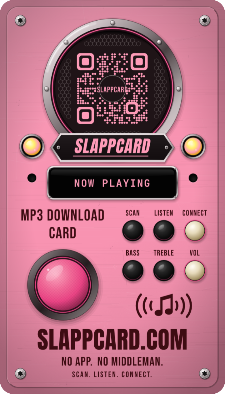 Slappcard: BEATS & HOOKS, back of a Slappcard