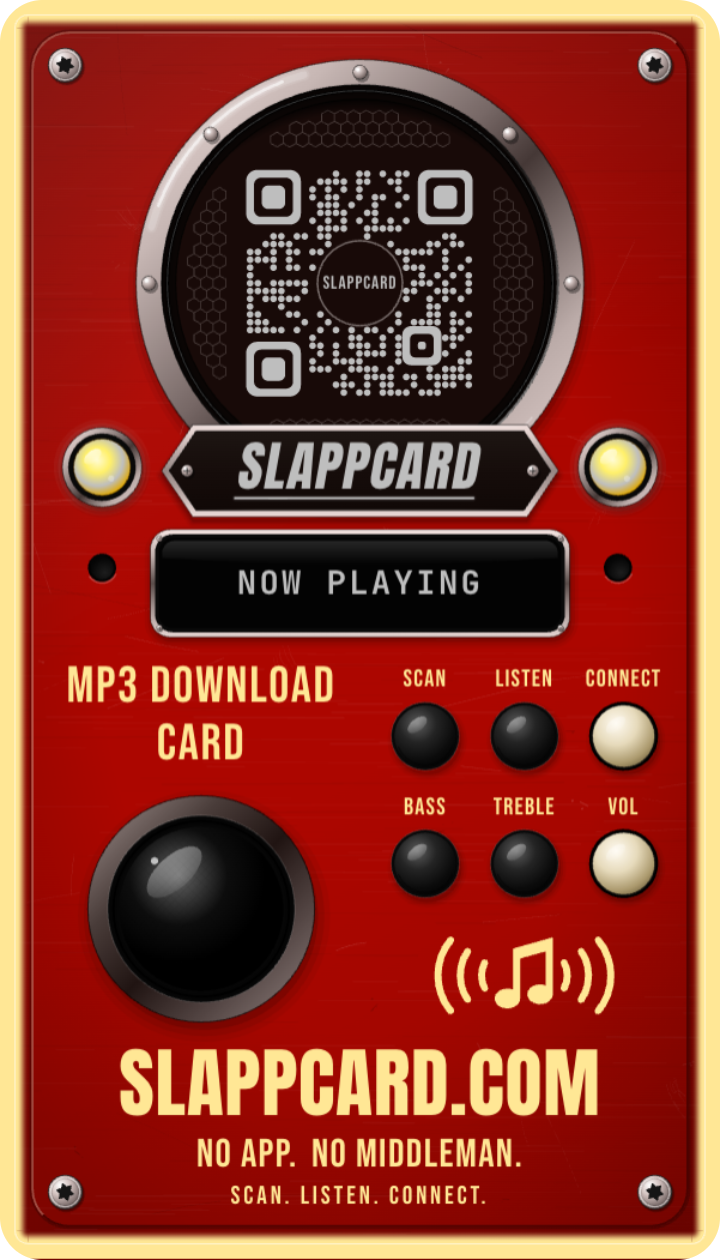 Slappcard: Radio EP. 02, back of a Slappcard